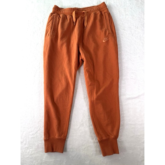 Nike Sportswear Mens Classic Fleece Heavy Joggers Sport Spice Sz Md Orange Crush - Picture 1 of 12